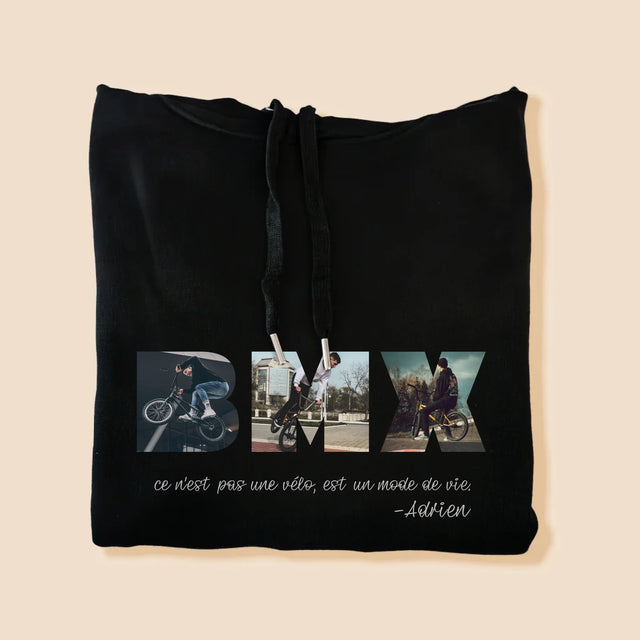 Collage Photo De Lettre: Bmx De Vos Photos - Sweat À Capuche Pour Hommes