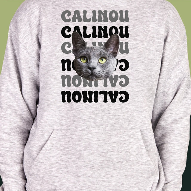 Ton Personnage: Photo De L'Animal Avec Son Nom - Sweat À Capuche Pour Hommes