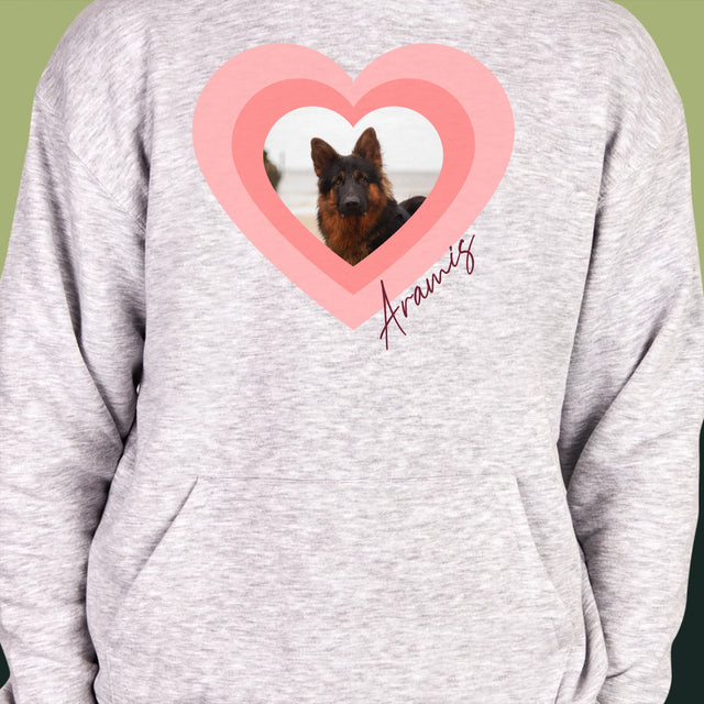 La Photo Et Un Texte: Photo De L'Animal Dans Le Cœur - Sweat À Capuche Pour Hommes