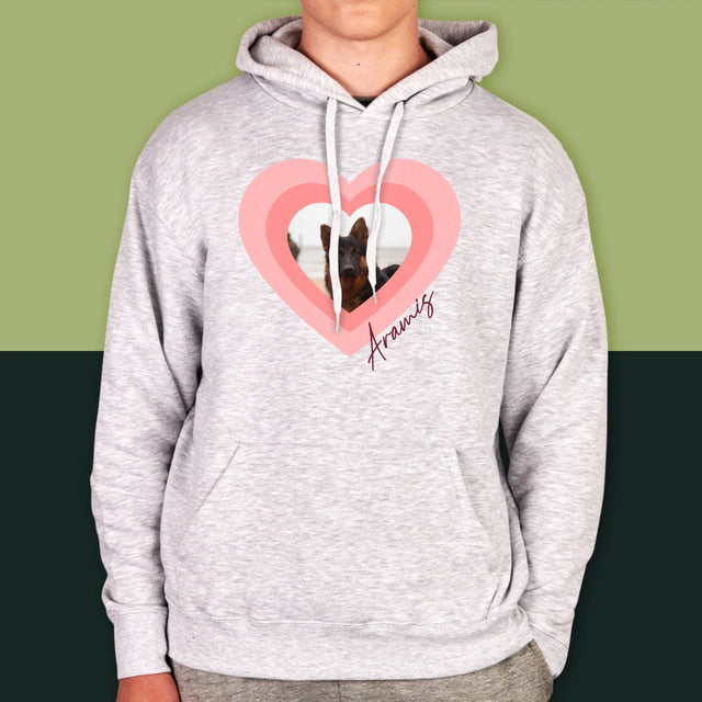 La Photo Et Un Texte: Photo De L'Animal Dans Le Cœur - Sweat À Capuche Pour Hommes