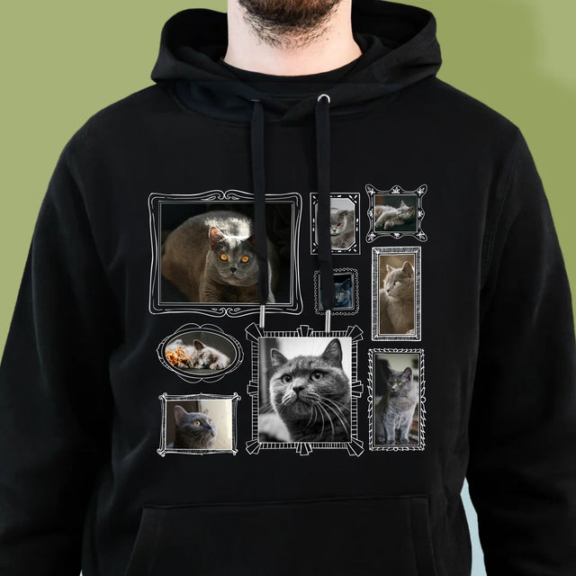 Le Collage Photo: Un Mur D'Exposition Avec Un Animal - Sweat À Capuche Pour Hommes