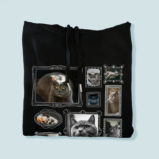 Le Collage Photo: Un Mur D'Exposition Avec Un Animal - Sweat À Capuche Pour Hommes