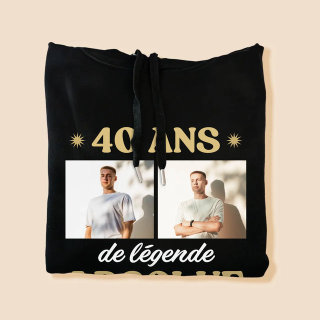 Le Collage Photo: 40 Ans De Légende - Sweat À Capuche Pour Hommes