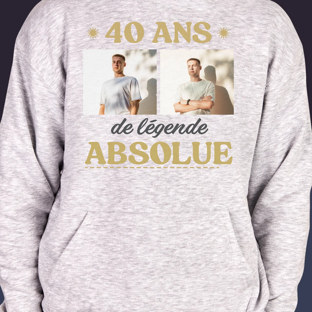 Le Collage Photo: 40 Ans De Légende - Sweat À Capuche Pour Hommes