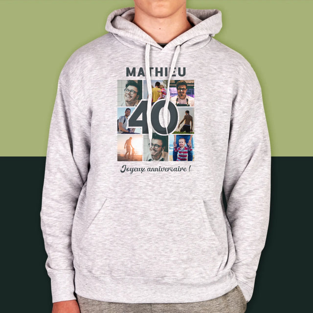 Le Collage Photo: 40 Ans - Sweat À Capuche Pour Hommes