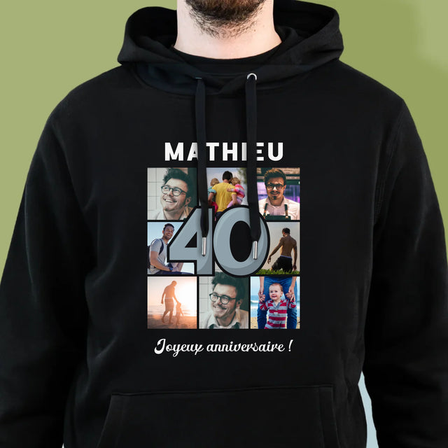 Le Collage Photo: 40 Ans - Sweat À Capuche Pour Hommes