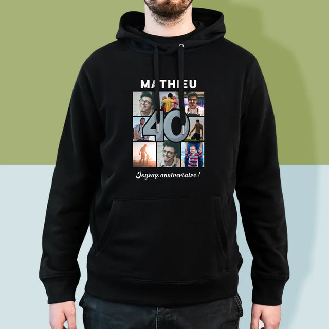Le Collage Photo: 40 Ans - Sweat À Capuche Pour Hommes