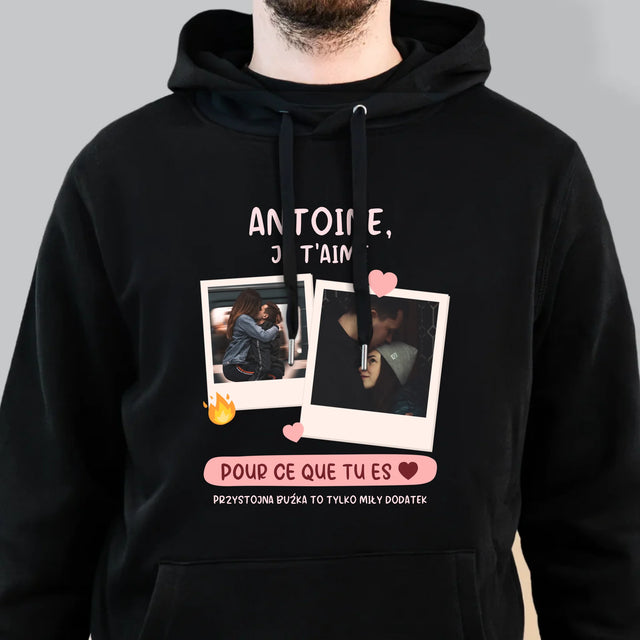 Le Collage Photo: Je T'Aime Pour Ce Que Tu Es - Sweat À Capuche Pour Hommes