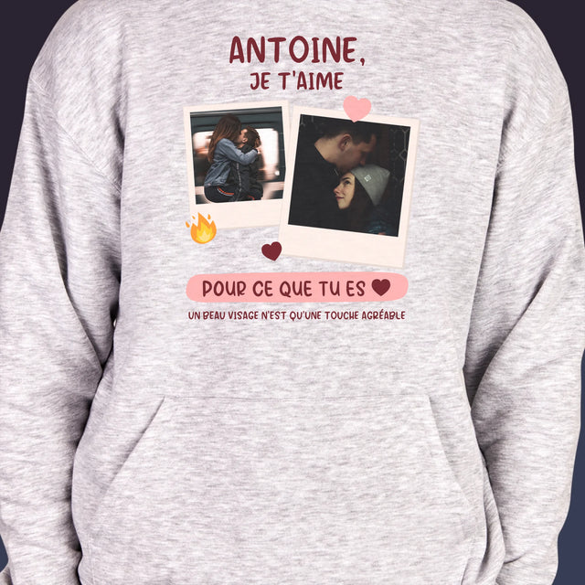 Le Collage Photo: Je T'Aime Pour Ce Que Tu Es - Sweat À Capuche Pour Hommes