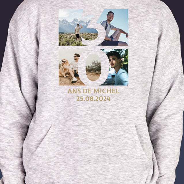 Le Collage Photo: 30 Ans Chiffre Photos - Sweat À Capuche Pour Hommes