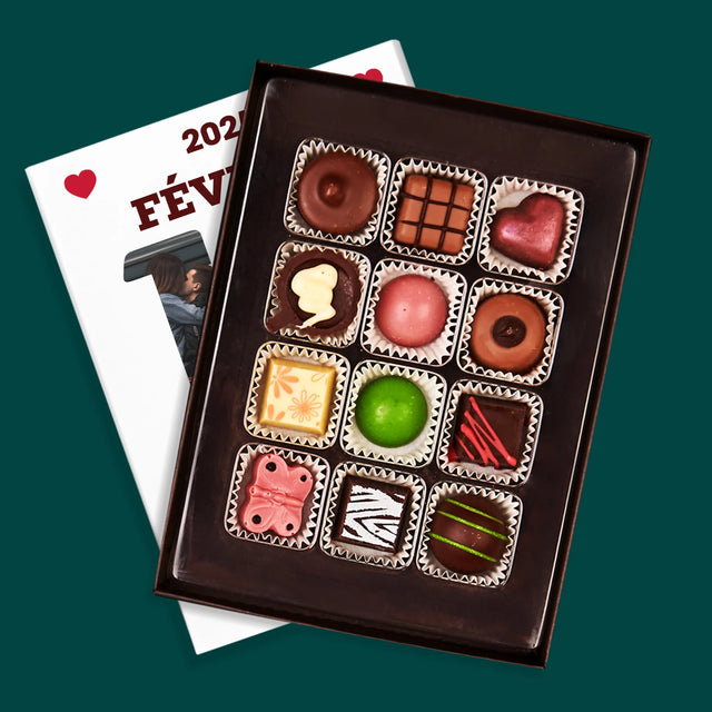 Collage Photo De Lettre: Carte Calendrier Saint-Valentin - Pralines