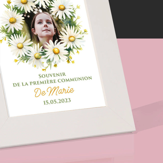 Photo et signature : Marguerites souvenirs de la Sainte Communion - Cadre photo | FR
