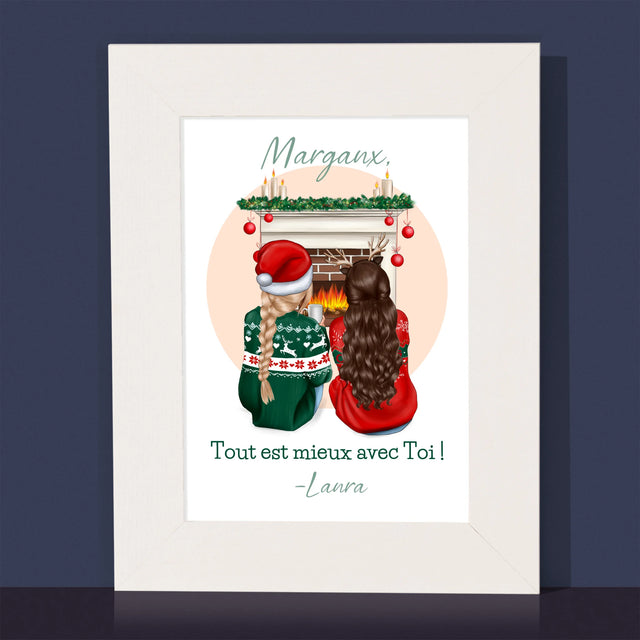 La Création Du Personnage: Couple De Noël - Cadre Photo