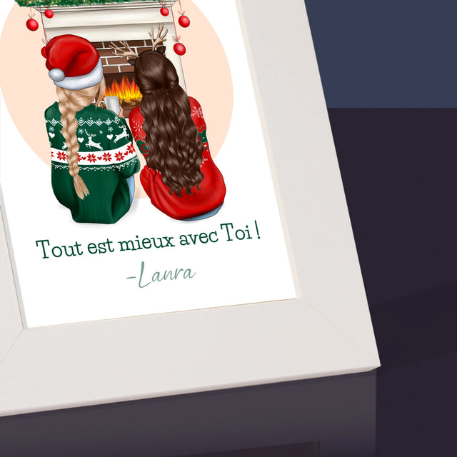 La Création Du Personnage: Couple De Noël - Cadre Photo