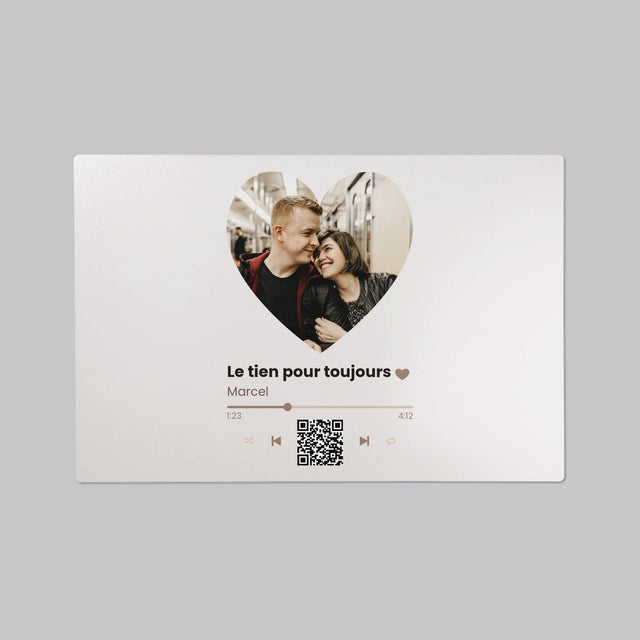 La Photo Et Un Texte: Notre Chanson Cœur Code Qr - Sous-Main Bureau