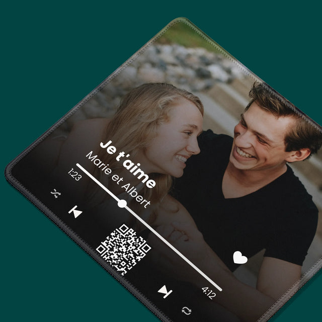 La Photo Et Un Texte: Votre Chanson Code Qr - Tapis De Souris