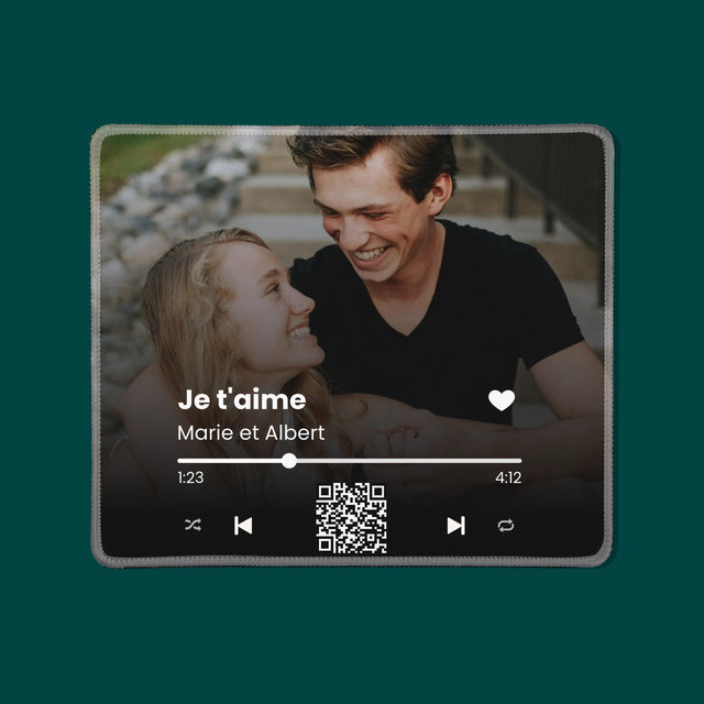 La Photo Et Un Texte: Votre Chanson Code Qr - Tapis De Souris