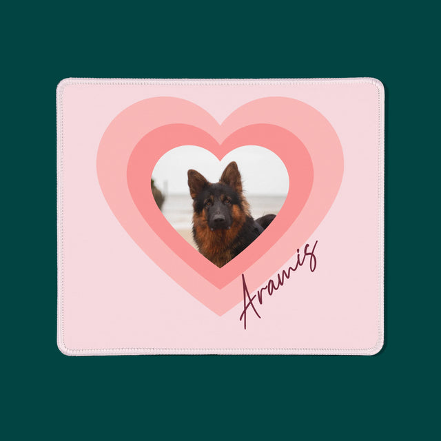 La Photo Et Un Texte: Photo De L'Animal Dans Le Cœur - Tapis De Souris