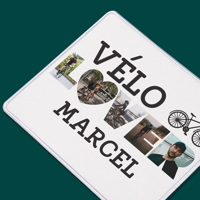 Collage Photo De Lettre: Vélo Lover - Tapis De Souris