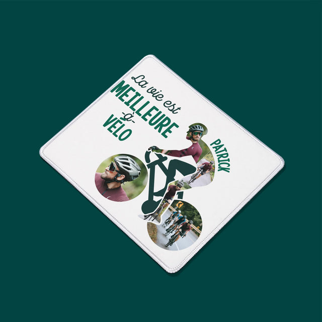 Forme Des Photos: La Vie Est Meilleure À Vélo - Tapis De Souris