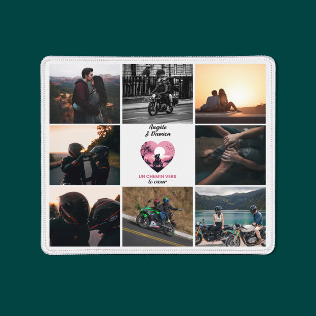 Le Collage Photo: Un Chemin Vers Le Cœur - Tapis De Souris