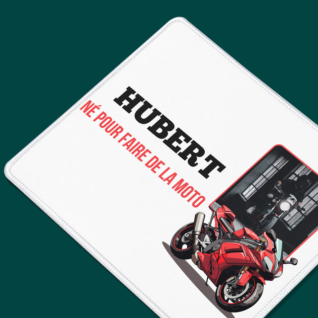La Photo Et Un Texte: Né Pour Faire De La Moto - Tapis De Souris