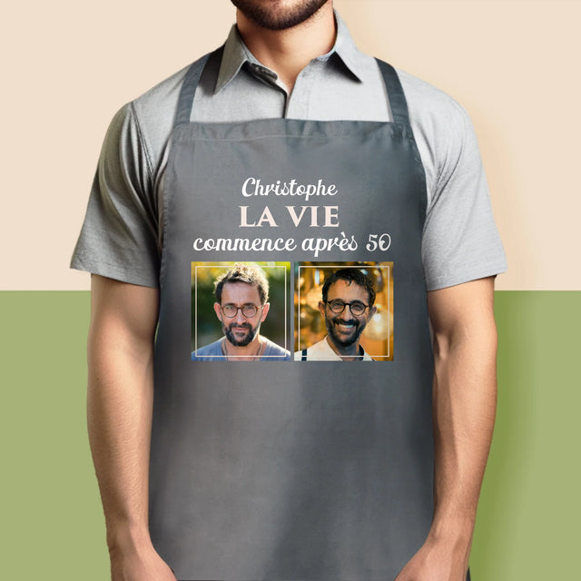 Le Collage Photo: La Vie Commence À 50 - Tablier