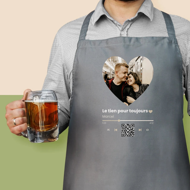 La Photo Et Un Texte: Notre Chanson Cœur Code Qr - Tablier
