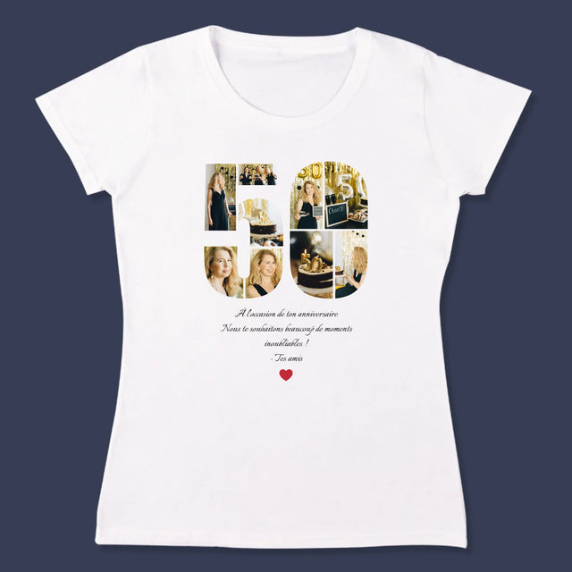 Forme Des Photos: 50 Anniversaire Vœux - T-Shirt Pour Femmes
