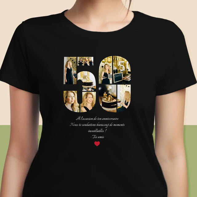 Forme Des Photos: 50 Anniversaire Vœux - T-Shirt Pour Femmes