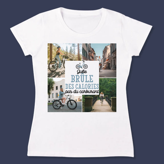 Le Collage Photo: Brûle Des Calories, Pas Du Carburant - T-Shirt Pour Femmes
