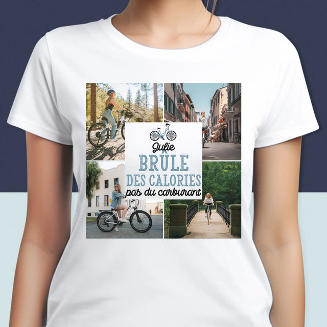 Le Collage Photo: Brûle Des Calories, Pas Du Carburant - T-Shirt Pour Femmes