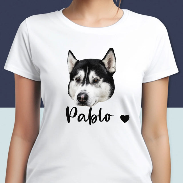 Ton Personnage: La Tête De Votre Chien - T-Shirt Pour Femmes