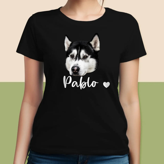 Ton Personnage: La Tête De Votre Chien - T-Shirt Pour Femmes