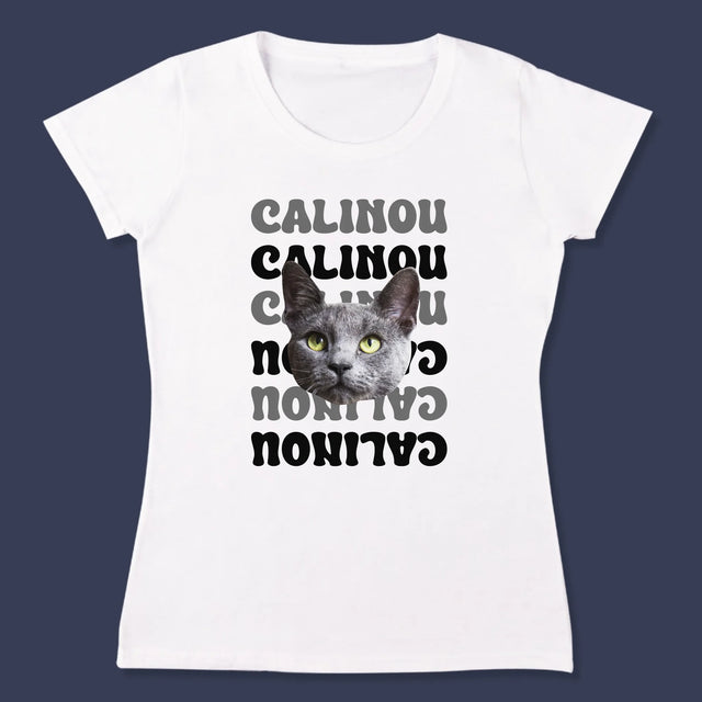 Ton Personnage: Photo De L'Animal Avec Son Nom - T-Shirt Pour Femmes