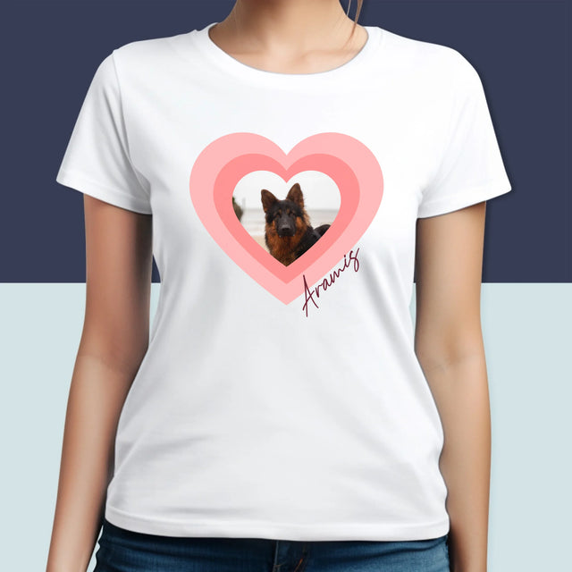 La Photo Et Un Texte: Photo De L'Animal Dans Le Cœur - T-Shirt Pour Femmes