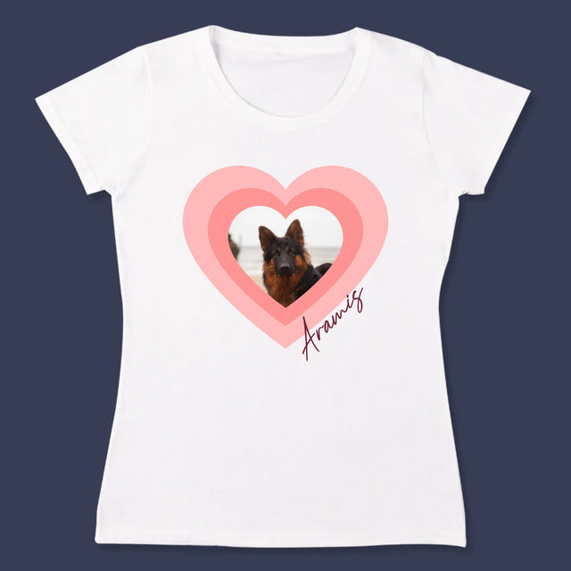 La Photo Et Un Texte: Photo De L'Animal Dans Le Cœur - T-Shirt Pour Femmes
