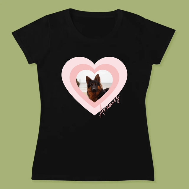 La Photo Et Un Texte: Photo De L'Animal Dans Le Cœur - T-Shirt Pour Femmes