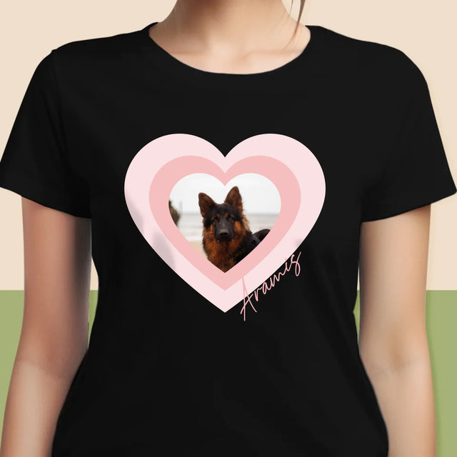 La Photo Et Un Texte: Photo De L'Animal Dans Le Cœur - T-Shirt Pour Femmes