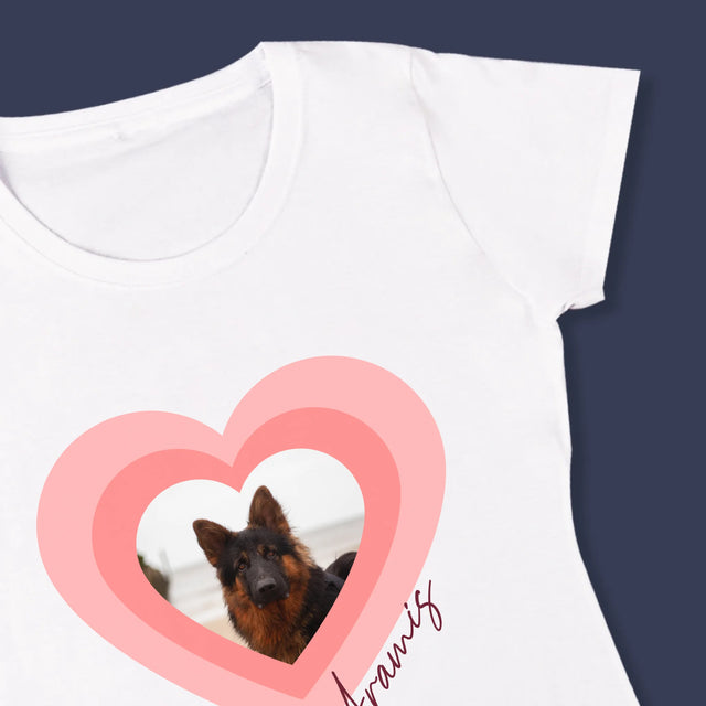 La Photo Et Un Texte: Photo De L'Animal Dans Le Cœur - T-Shirt Pour Femmes