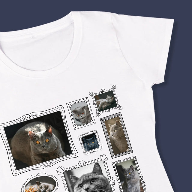 Le Collage Photo: Un Mur D'Exposition Avec Un Animal - T-Shirt Pour Femmes