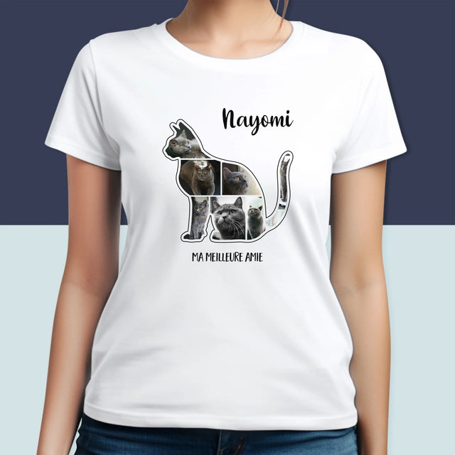 Forme Des Photos: Chat Le Meilleur Ami - T-Shirt Pour Femmes