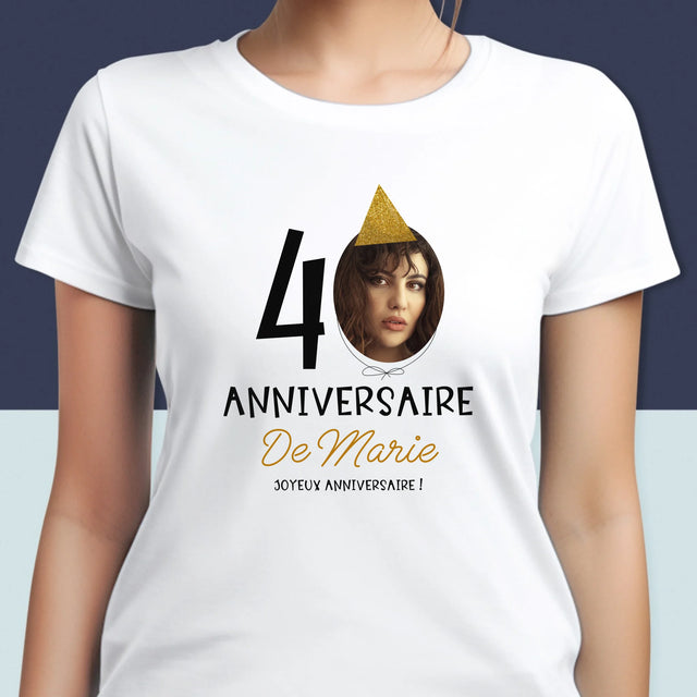 La Photo Et Un Texte: Chapeau Le 40E Anniversaire - T-Shirt Pour Femmes