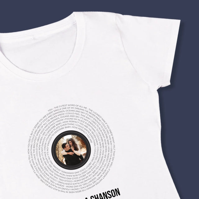 La Photo Et Un Texte: Paroles De Chansons Sur L'Album - T-Shirt Pour Femmes