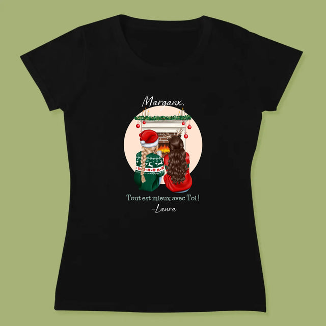 La Création Du Personnage: Les Meilleures Amies À Noël - T-Shirt Pour Femmes