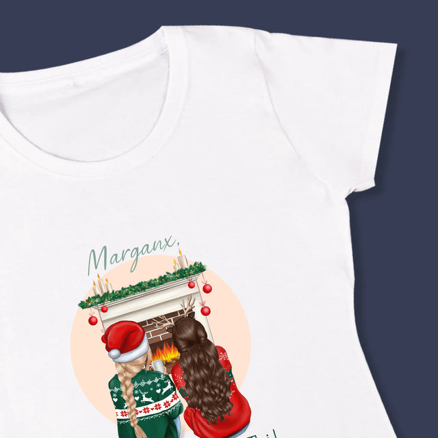 La Création Du Personnage: Les Meilleures Amies À Noël - T-Shirt Pour Femmes