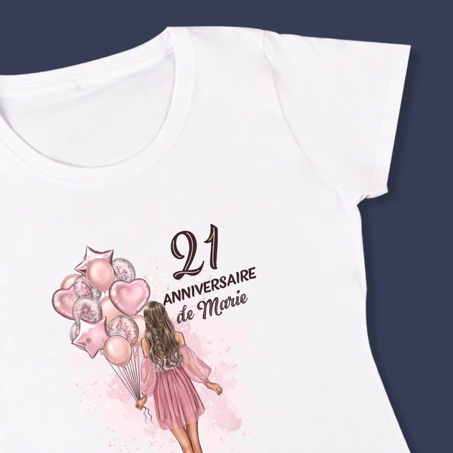 La Création Du Personnage: Anniveraire Ballons - T-Shirt Pour Femmes