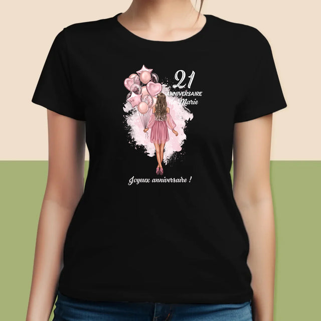 La Création Du Personnage: Anniveraire Ballons - T-Shirt Pour Femmes