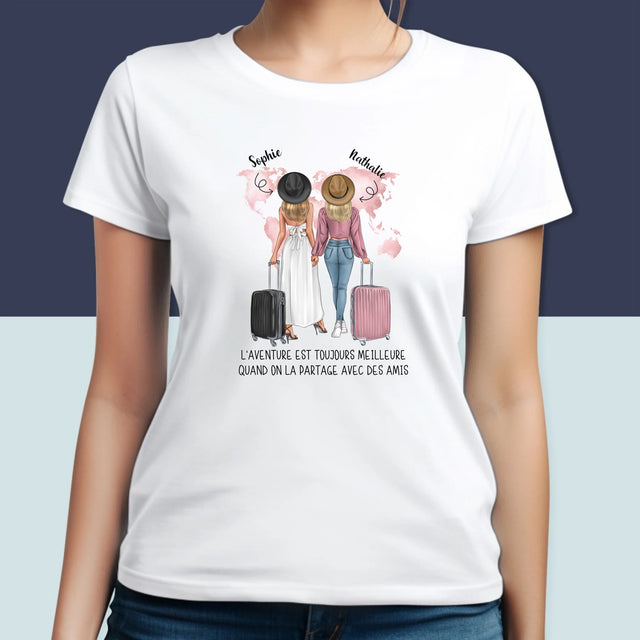 La Création Du Personnage: Amies Voyageuses - T-Shirt Pour Femmes