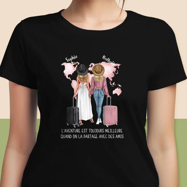 La Création Du Personnage: Amies Voyageuses - T-Shirt Pour Femmes